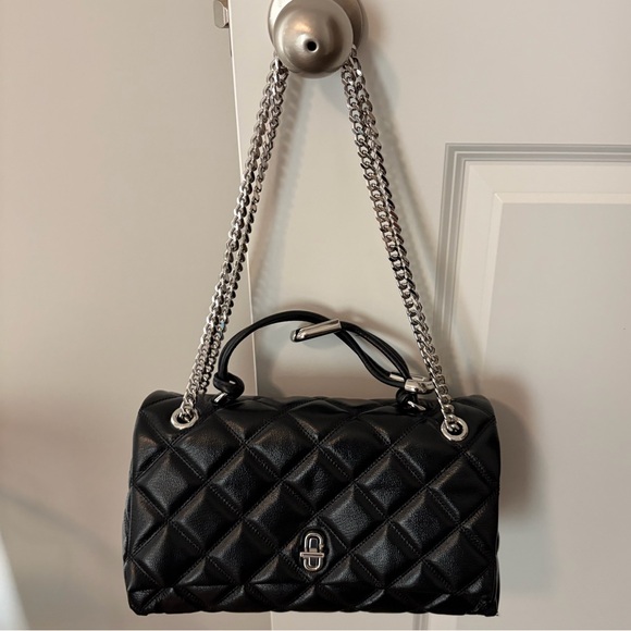 Black Quilted Leather Handbag - Picture 8 of 13